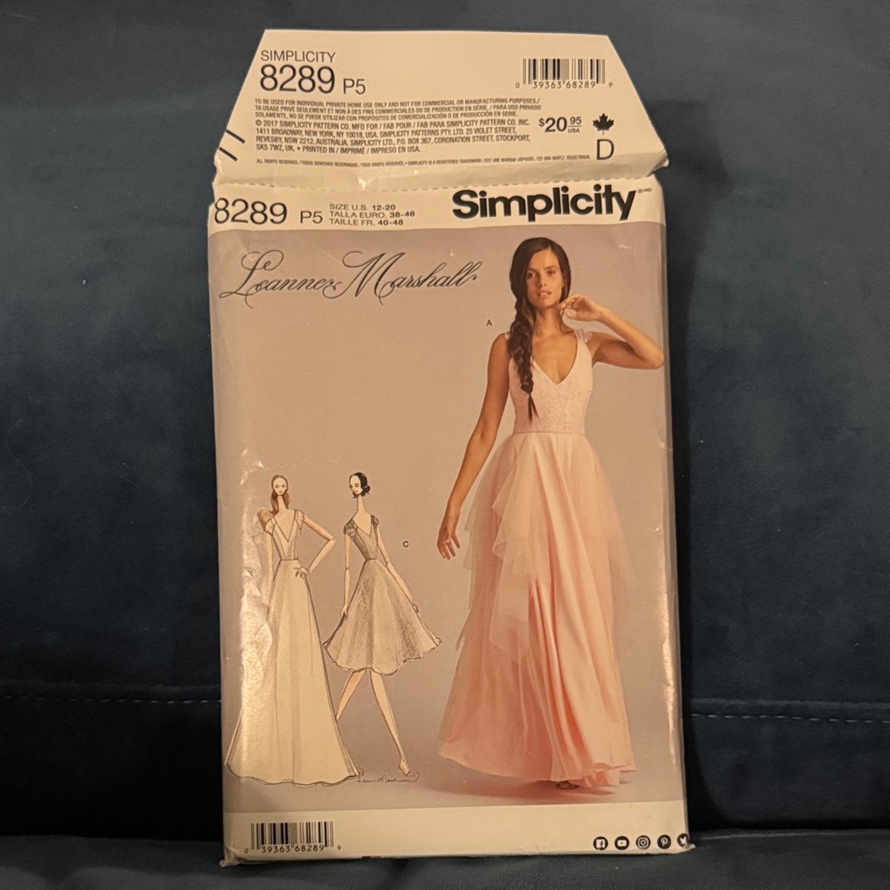Simplicity Leanne Marshall Women's Maxi Dress Sewing Pattern UNCUT